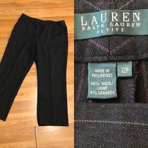 Classic dark grey wool pants Ralph Lauren green tag